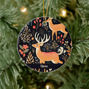 Personalized Whimsical Deer Ornament