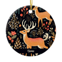 Personalized Whimsical Deer Ornament