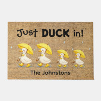 Personalized Whimsical Duck Doormat