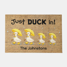 Personalized Whimsical Duck Doormat