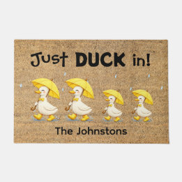 Personalized Whimsical Duck Doormat