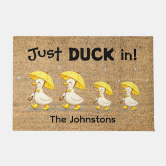 Personalized Whimsical Duck Doormat