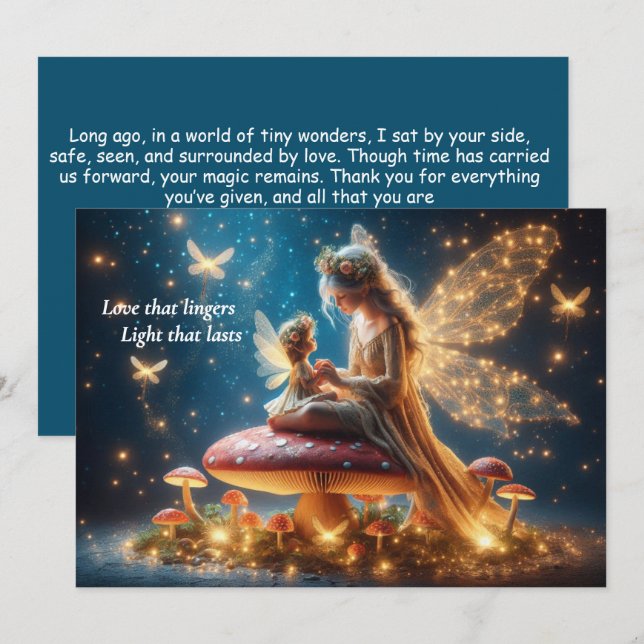 Personalized Whimsical Fairy Mother’s Day Card (Front/Back)