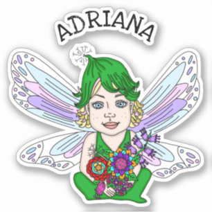 Personalized Whimsical Fairy Name Sticker