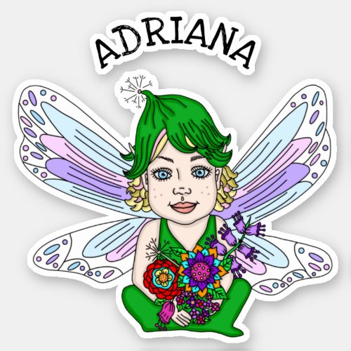Personalized Whimsical Fairy Name      Sticker