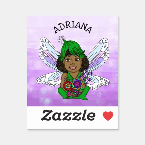Personalized Whimsical Fairy Name  Sticker