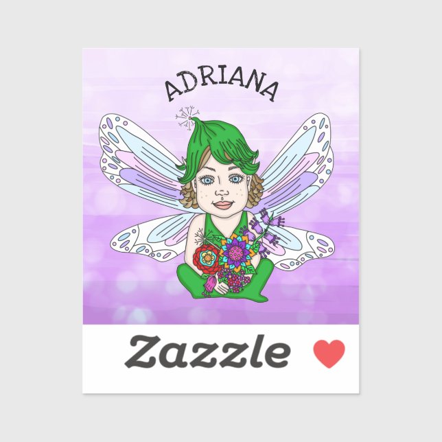 Personalized Whimsical Fairy Name   Sticker (Sheet)