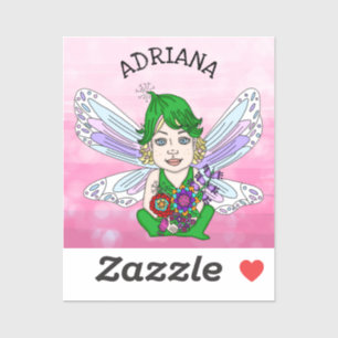 Personalized Whimsical Fairy Name Sticker