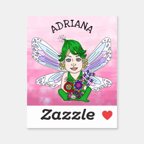 Personalized Whimsical Fairy Name    Sticker