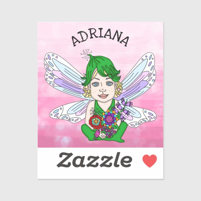 Personalized Whimsical Fairy Name    Sticker (Sheet)