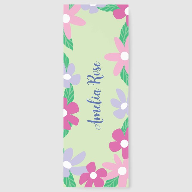 Personalized Whimsical Floral Bookmarks (Front)