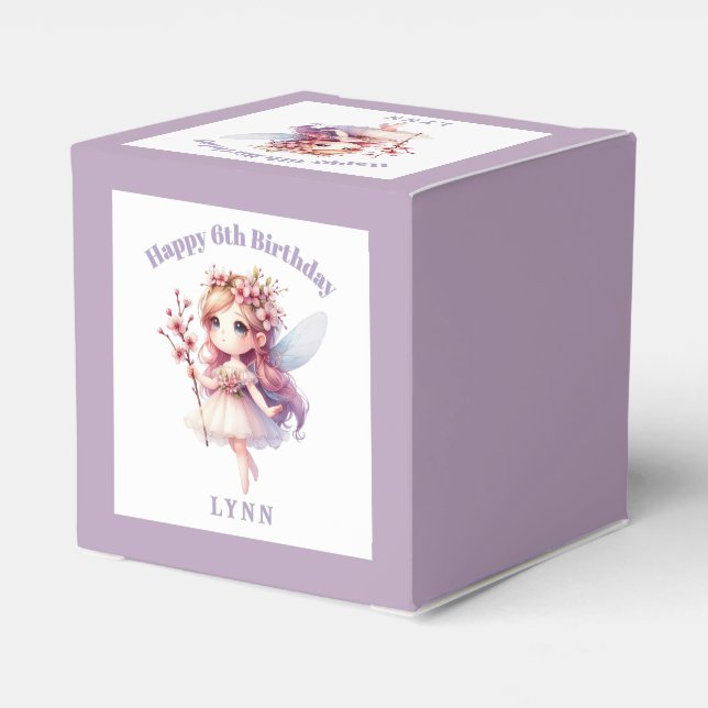 Personalized Whimsical Floral Fairy  Favor Boxes (Back Side)