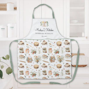 Personalized Whimsical Floral Strawberry Country Apron