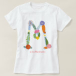 Personalized Whimsical Flower Monogram (m) T-shirt at Zazzle