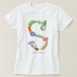 Personalized Whimsical Flower Monogram (s) T-shirt at Zazzle