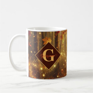 Personalized Whimsical Golden Autumnal Woodland Coffee Mug