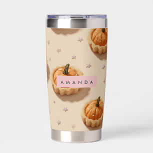 Personalized Whimsical Pumpkin Tart Pattern Insulated Tumbler