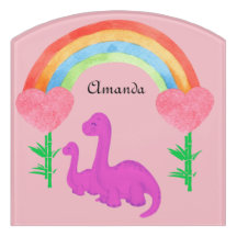 Personalized Whimsical Rainbow Dinosaur Bedroom