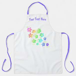 Personalized Whimsical Rainbow Flowers Apron