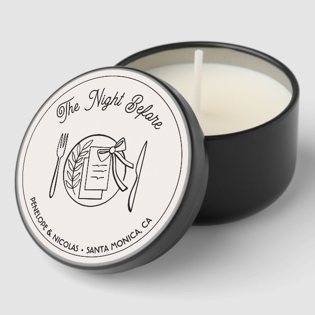 Personalized Whimsical Rehearsal Dinner Favor Mini Candle Favors (Corner)