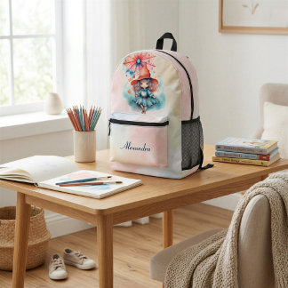 Personalized Whimsical Witch School Adventure Printed Backpack