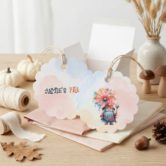 Personalized Whimsical Wizard Halloween Party Favor Tags