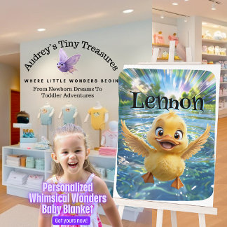 Personalized Whimsical Wonders Duck Baby Blanket