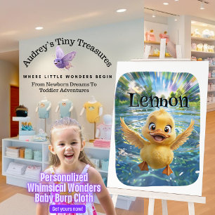 Personalized Whimsical Wonders Duck Burp Cloth