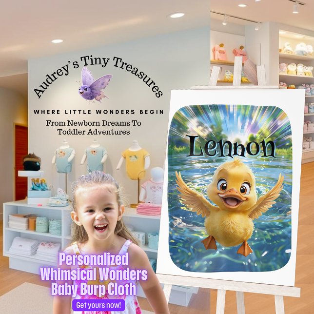 Personalized Whimsical Wonders Duck Burp Cloth (Creator Uploaded)