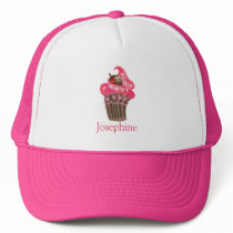Personalized Whimsy Pink Cupcake cap