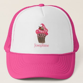 Personalized Whimsy Pink Cupcake Cap by PersonalizationShop at Zazzle
