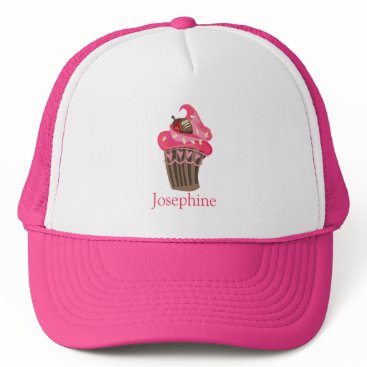 Personalized Whimsy Pink Cupcake cap