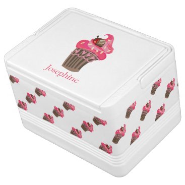 Personalized Whimsy Pink Cupcake Cooler