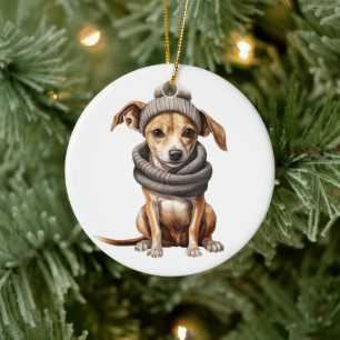 Personalized Whippet Dog Ceramic Ornament