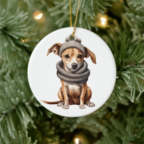 Personalized Whippet Dog Ceramic Ornament