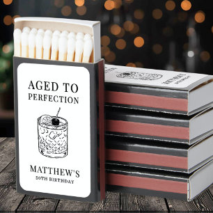 Personalized Whiskey Birthday Party Matchboxes