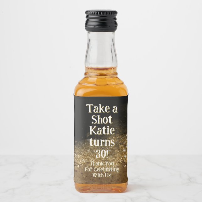 Personalized Whiskey Bottle Label – Birthday Party (Front)