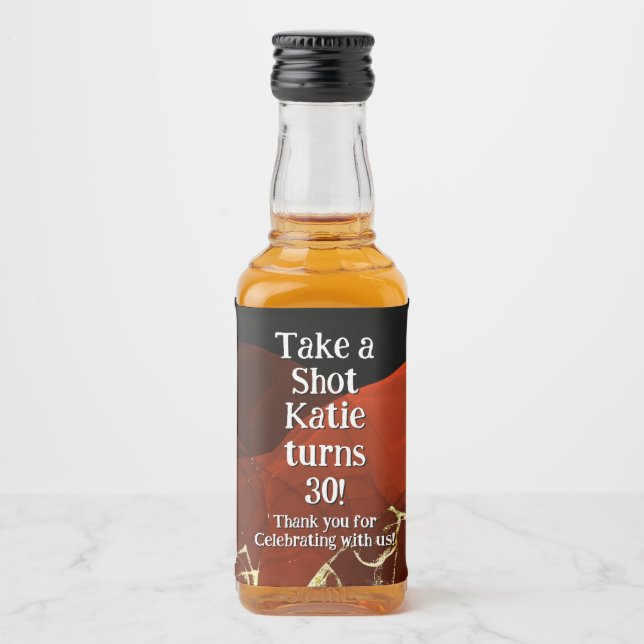 Personalized Whiskey Bottle Label – Birthday Party (Front)