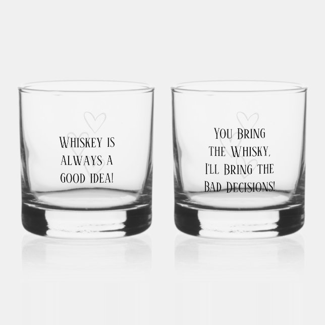 Personalized Whiskey Drinkware Set - Custom Text Glass (Front)