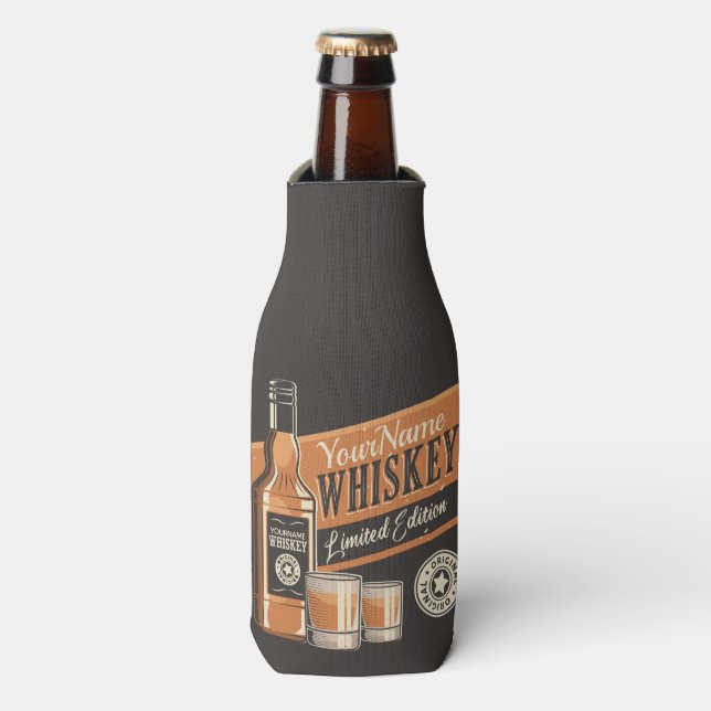 Personalized Whiskey Liquor Bottle Western Bar Bottle Cooler (Bottle Front)