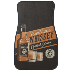 Personalized Whiskey Liquor Bottle Western Bar Car Floor Mat