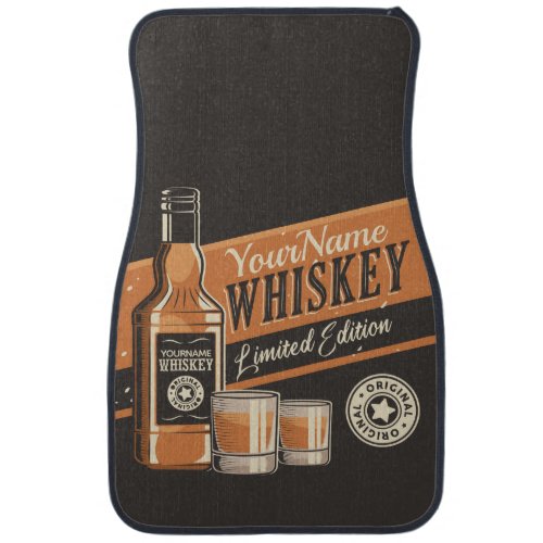Personalized Whiskey Liquor Bottle Western Bar  Car Floor Mat