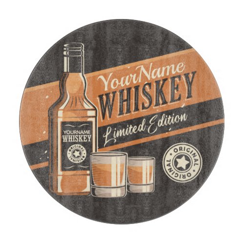 Personalized Whiskey Liquor Bottle Western Bar Cutting Board