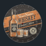 Personalized Whiskey Liquor Bottle Western Bar  Dart Board<br><div class="desc">Personalized Whiskey Liquor Bottle Western Bar Sign design,  featuring a big bottle of Whiskey. Customize with your Name or Custom Text!</div>