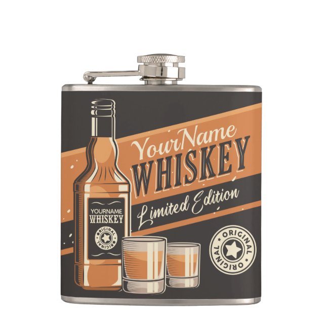 Personalized Whiskey Liquor Bottle Western Bar  Flask (Front)