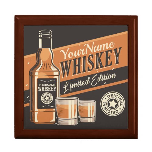 Personalized Whiskey Liquor Bottle Western Bar  Gift Box