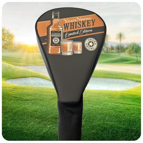 Personalized Whiskey Liquor Bottle Western Bar   Golf Head Cover