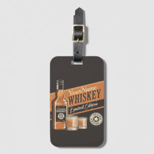 Personalized Whiskey Liquor Bottle Western Bar Luggage Tag