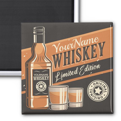 Personalized Whiskey Liquor Bottle Western Bar Magnet