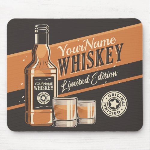Personalized Whiskey Liquor Bottle Western Bar  Mouse Pad